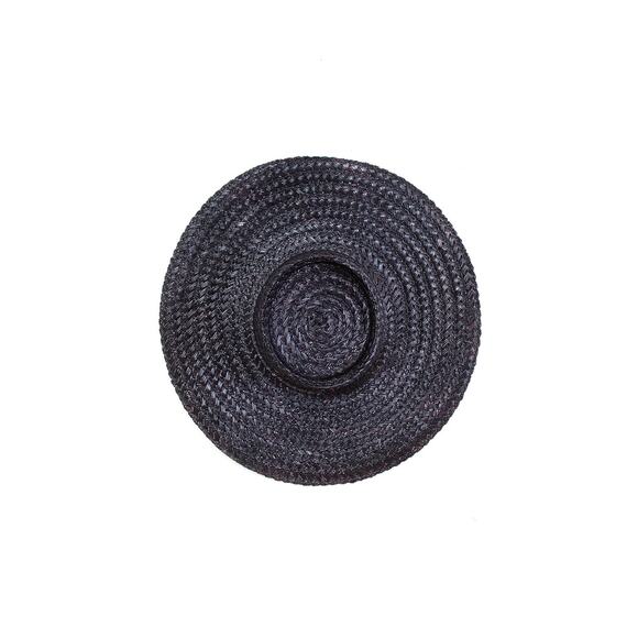 Vintage 1970s does 1950s Black Straw Wide Brim Summer Sun Hat (3 Available) main image 10